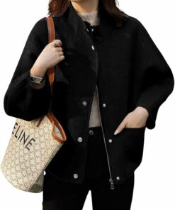 Casual Stand Collar Single Breasted Short Wool Pea Coat Sl27