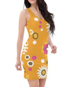 Retro Yellow Floral Dress Sl21