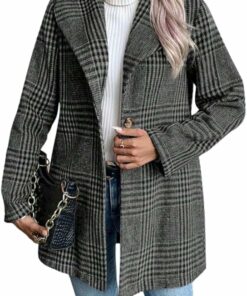 Vintage Plaid Blazer Wool Coat Sl40