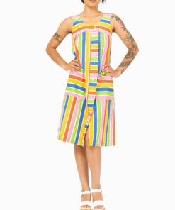 Blue Shapes and Swirls Dress Sl19